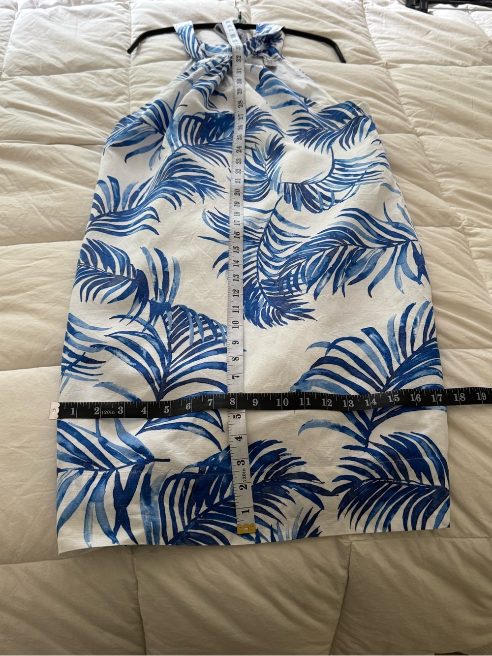 Tommy Bahama White Dress with Blue Palm Motif - Picture 8 of 12